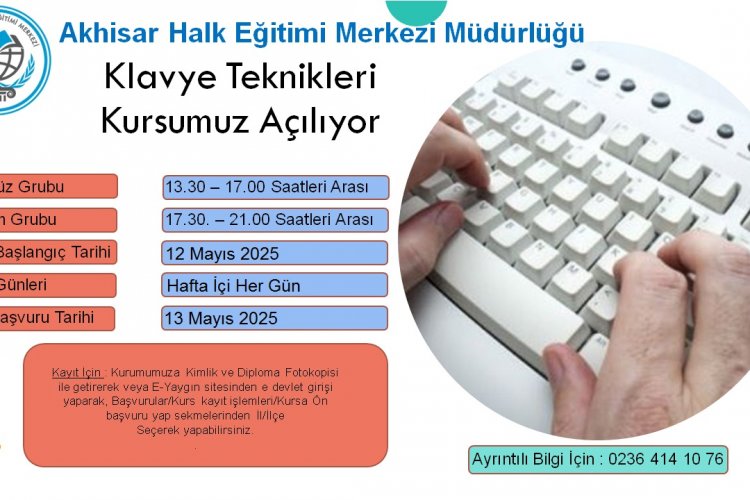 Akhisar Halk Eğitim merkezinde kurslar başlıyor