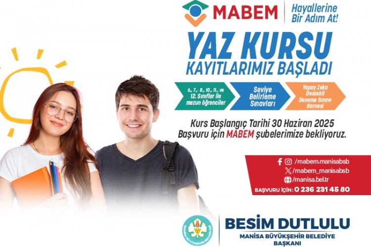 MABEM ve Online Dershane Yaz Kurslarına Başvurular Devam Ediyor