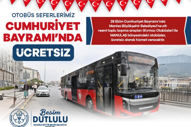 29 Ekim’de Ulaşım Ücretsiz Olacak
