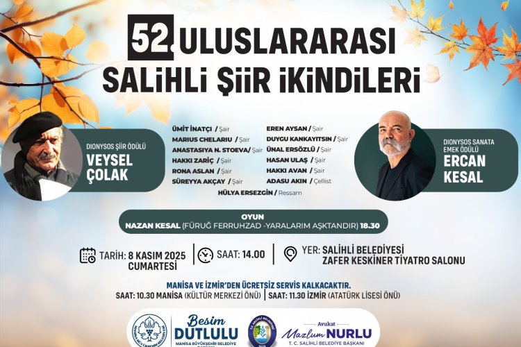 Salihli Şiir İkindileri 52’nci Kez Sanatseverlerle Buluşuyor