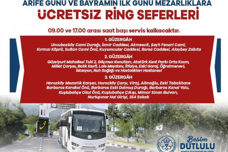 Büyükşehir’den Bayram’da Mezarlıklara Ücretsiz Ulaşım Hizmeti
