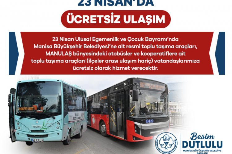 Bayram’da Ulaşım Ücretsiz Hizmet Verecek