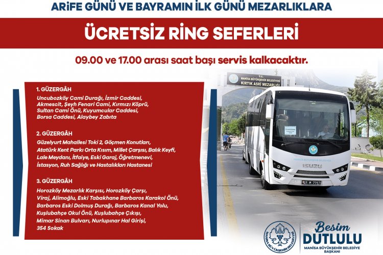 Büyükşehir Bayramda Mezarlıklara Ücretsiz Ulaştıracak