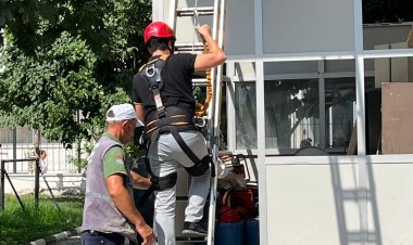 Büyükşehir Personeline Yüksekte Güvenli Çalışma Eğitimi