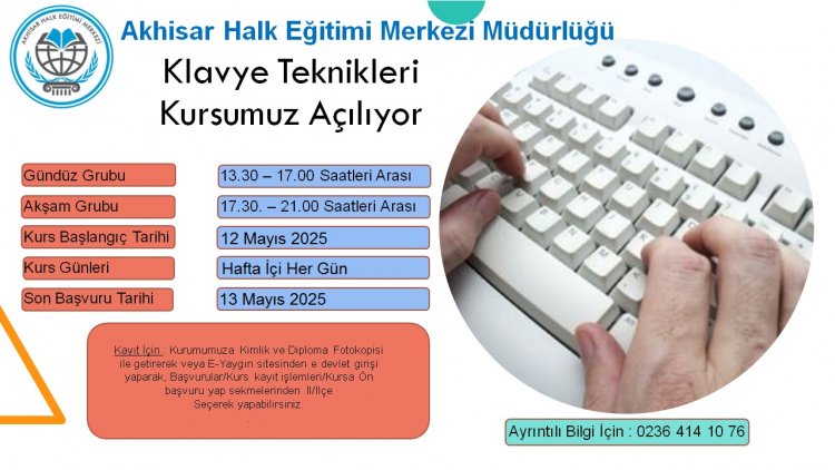 Akhisar Halk Eğitim merkezinde kurslar başlıyor