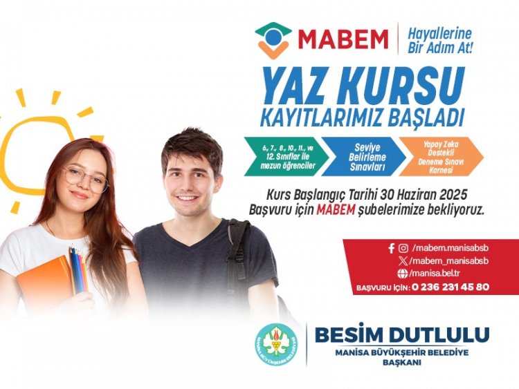 MABEM ve Online Dershane Yaz Kurslarına Başvurular Devam Ediyor